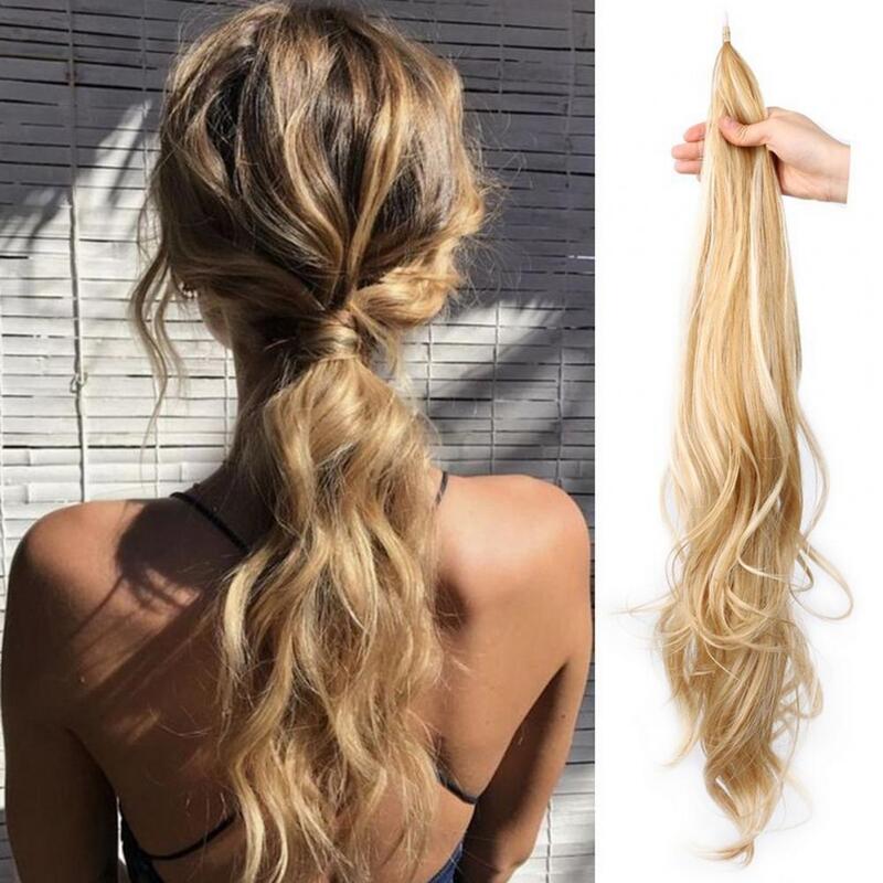 80cm Long Ponytail Wavy Curly Wigs Fluffy Colored Wig Piece Hair Extension Wigs Volume Wig Ponytail Natural Ponytail Extension