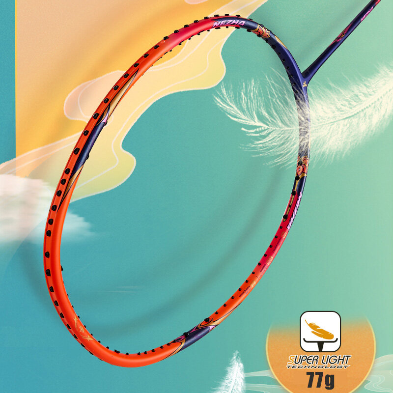Kawasaki – raquette de Badminton professionnelle 5U, de Type Offensive, Super légère, à haute teneur en Graphite, pour l'entraînement, NeZha 35