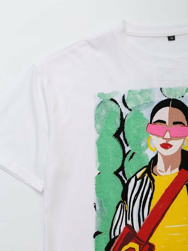 T-shirt à manches courtes et col rond pour femmes, décontracté, motif Joker Girl, mode, nouveau, 2024