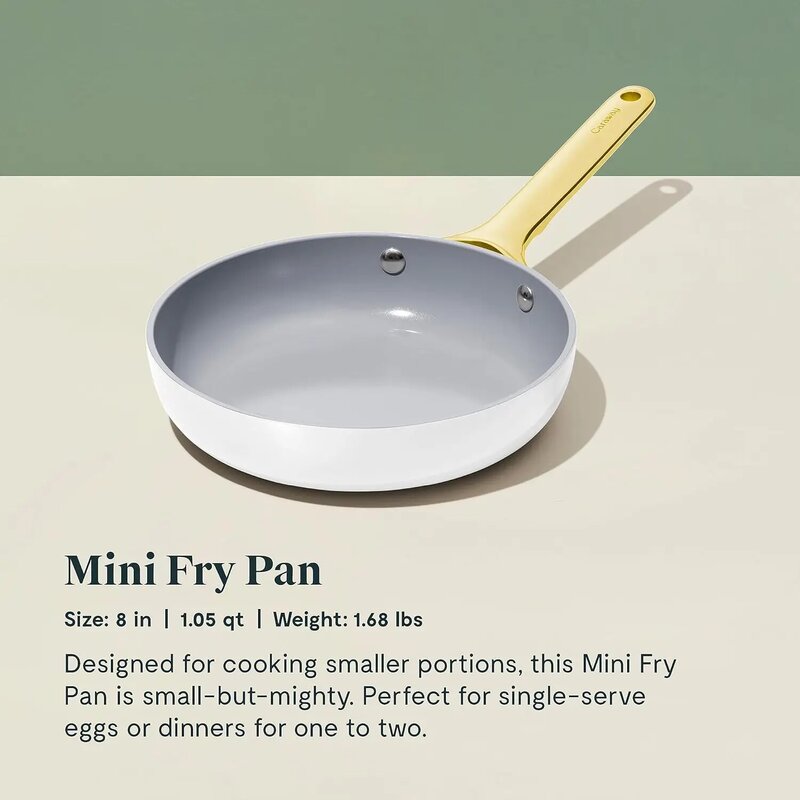 Caraway Mini Duo - Non-Stick Ceramic Mini Fry Pan (1.05 qt, 8") & Mini Sauce Pan (1.75 qt) - Non Toxic, PTFE & PFOA Free