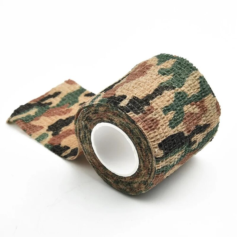 Ruban en tissu réutilisable pour fusil de chasse auto-collant, forme de camouflage, rond, outils auxiliaires de camping en plein air