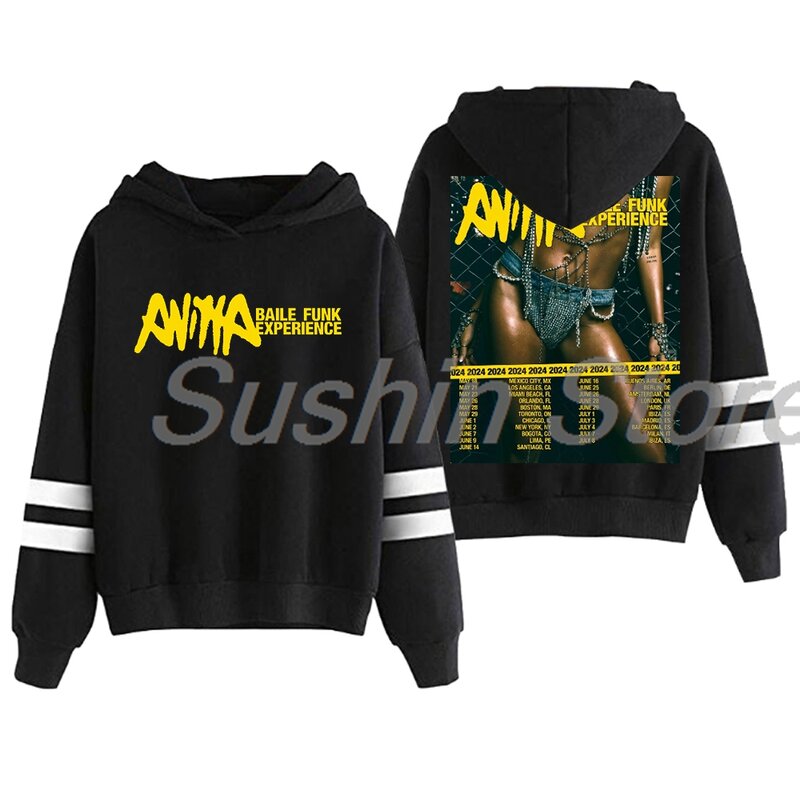 Anitta-sudadera con capucha de Baile Funk para hombre y mujer, ropa de calle con mangas paralelas, sin bolsillos, 2024