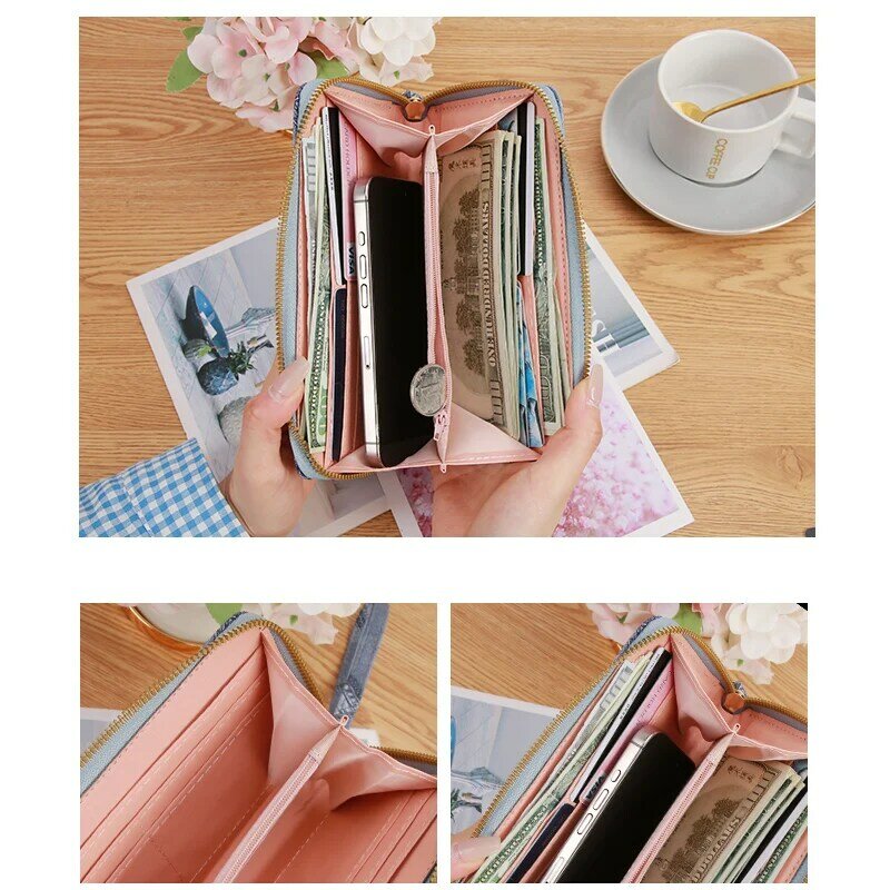 New 2024 Long Handheld Bag with Large Capacity Multi Card Wallet, Large Capacity Zero Wallet, Fashionable Card Bag Trend