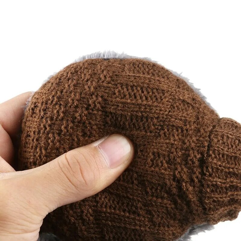 Earmuffs tricotados para esportes ao ar livre, aquecedor removível, capa para o inverno
