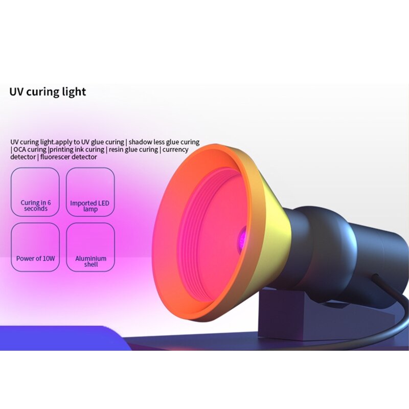 Lampe professionnelle à polymérisation de colle, 10W, LED UV, USB, lumière violette, Plug & Play, utilisée pour la réparation de circuits imprimés de téléphones