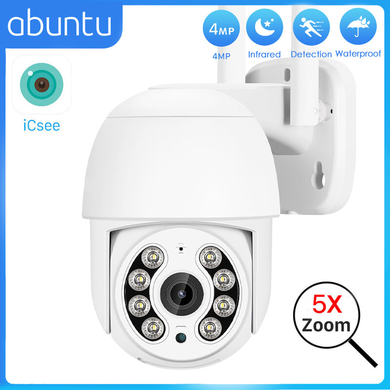 Câmeras De Vigilância De Vídeo Sem Fio, Inteligente Detecção Humana, Segurança Externa, Visão Noturna Colorida, Câmera IP HD WiFi, iCsee, 4MP, 2MP