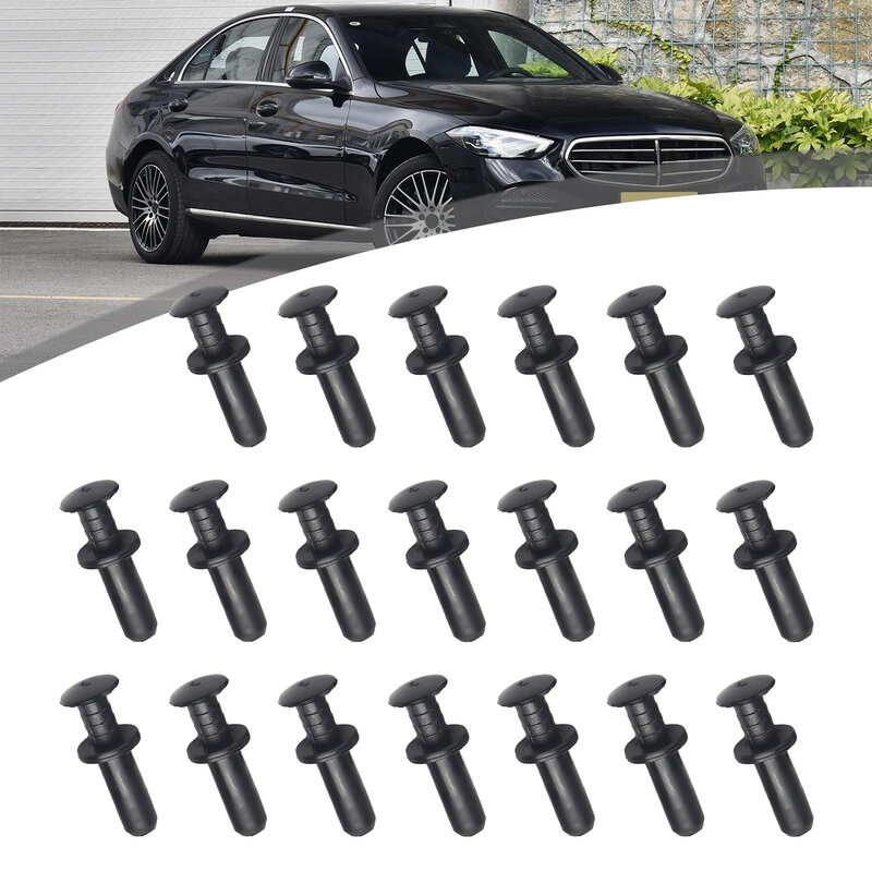 Fastener Clips Mountings Nylon & Santoprene Rubber Retainer Rivet 20pcs Black Car Interior Accessories Brand New