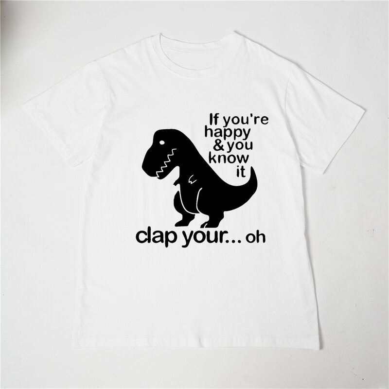 2024 летняя футболка с надписью Rex - If You Are Happy And You знает It, забавная Мужская футболка, Мужская хлопковая футболка в стиле хип-хоп