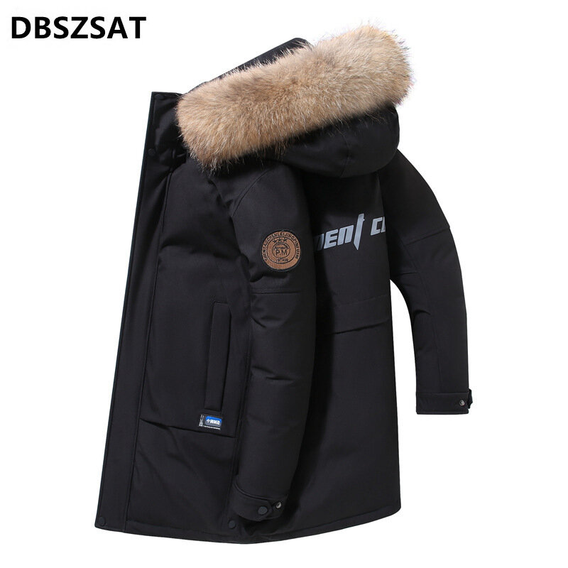 2022 Men Long Down Jacket Mens Fashion New Style Young Puffer Jacket Thicken Outdoor Warm Windproof Winter White Duck Down Coats