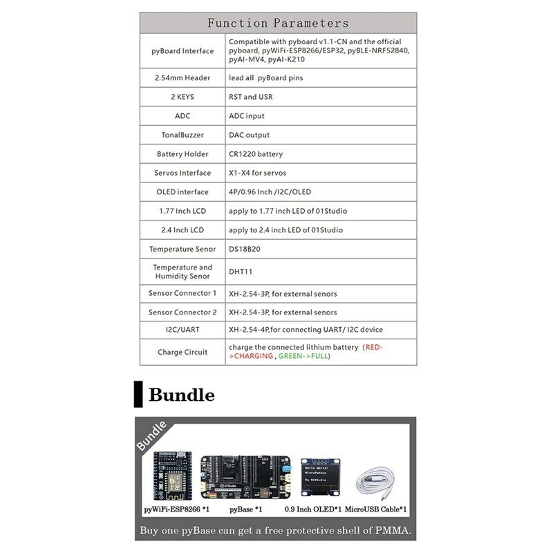 Pywi-fi-placa integrada de demostración de desarrollo ESP8266, Micropython IOT, programación Wifi, desarrollo inalámbrico