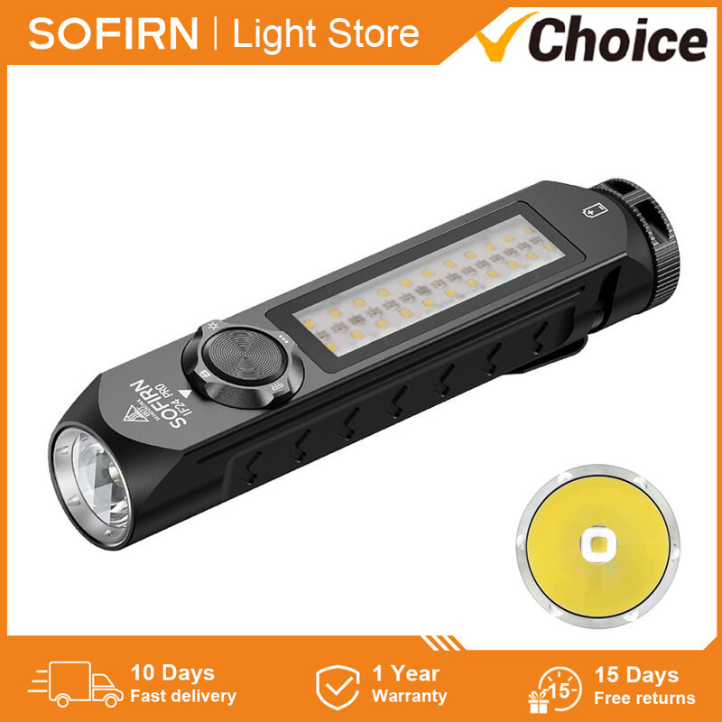 Sofirn-IF24 Pro 18650 Lanternas RGB Recarregáveis, SFT40, 1800lm Buck Driver, Ponto de inundação com magnético