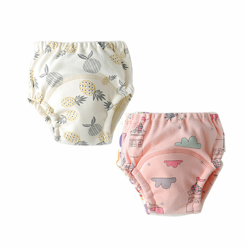 2pcs Newborn Reusable Baby Potty Training Panties Diapers Washable Cloth Nappies Changing Underwear for Toddler Infant Diaper