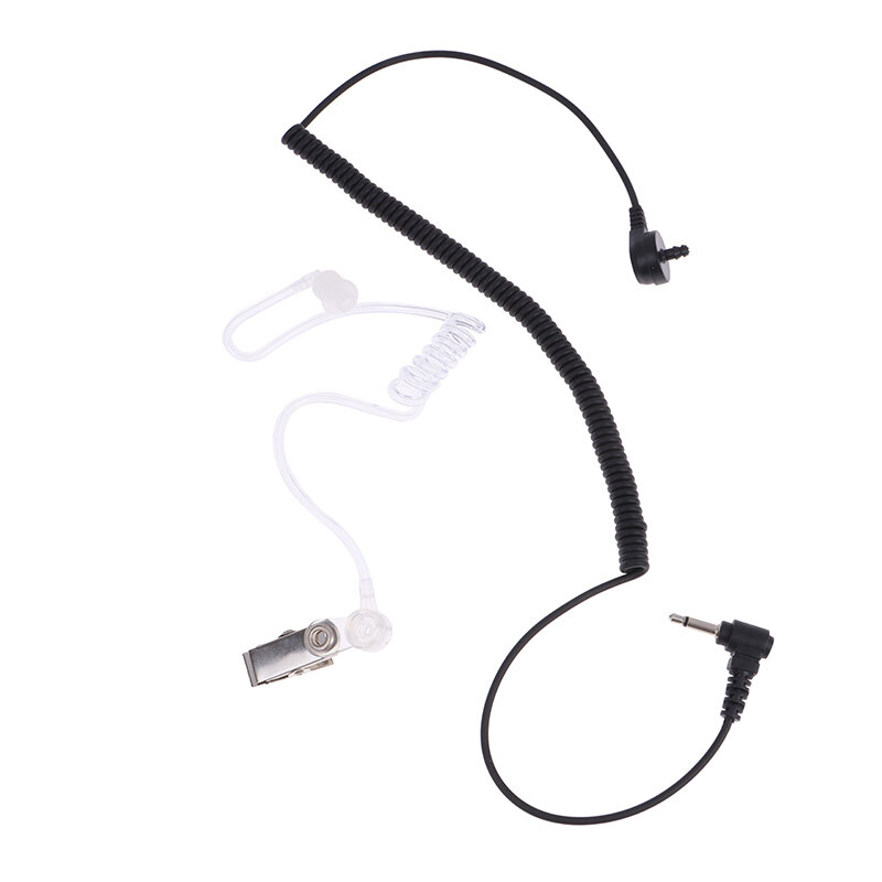 3.5mm słuchawki prosto nasłuchują tylko przezroczyste elastyczne przewód akustyczny nauszniki do krótkofalówki