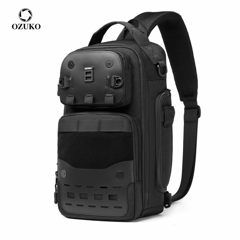 OZUKO Grande Capacidade Crossbody Bag, Outdoor Sports Peito Pack, impermeável Travel Sling Shoulder Bags, Messenger Bag dos homens, Nova Moda