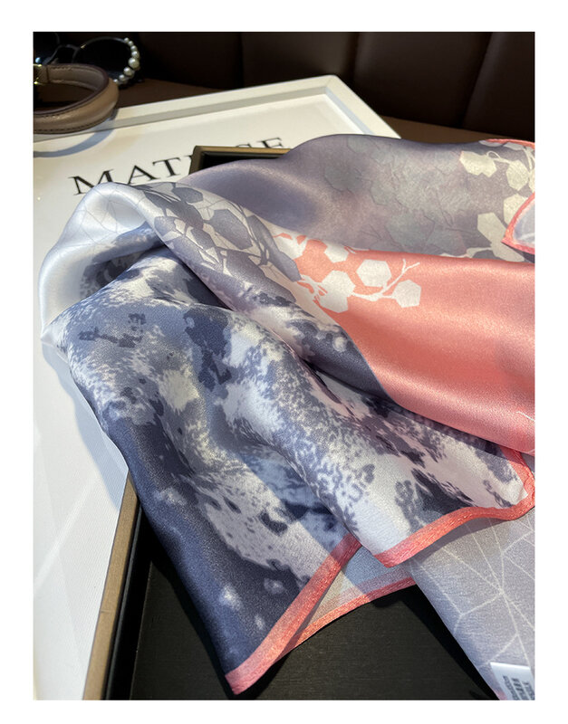 100% seta 2023 autunno carrozza stampa sciarpe femminile popolare fazzoletto antipolvere moda scialli protezione solare asciugamano quadrato coreano
