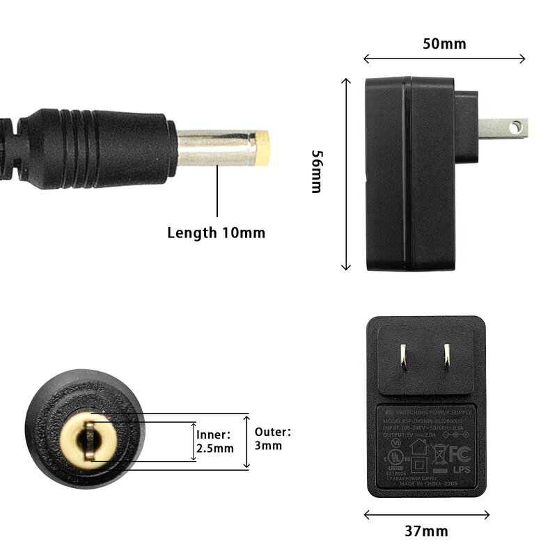 Zebra-Cable de carga con adaptador, cargador de corriente para Motorola Symbol TC70, TC70X, TC72, TC75, TC75X, TC77, CBL-TC7X-USB1-01, nuevo