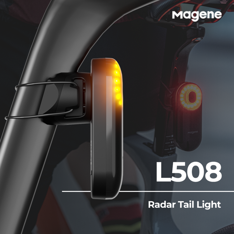 Lampu Belakang Sepeda Radar Magene L508 Lampu Belakang Pintar Sepeda Tahan Air Lampu Peringatan Sensor Rem Tahan Air Lampu Belakang Sepeda