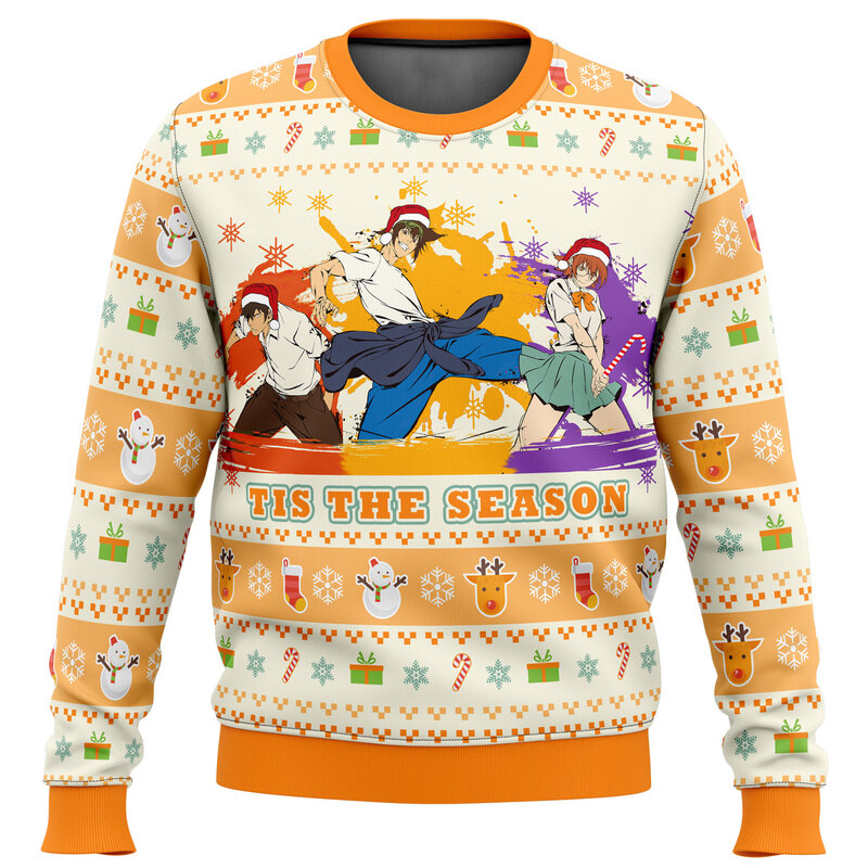 Suéter de cuello redondo con estampado 3D de personaje de Anime para niños, camiseta interior de felpa, regalo de Navidad, invierno, 2023