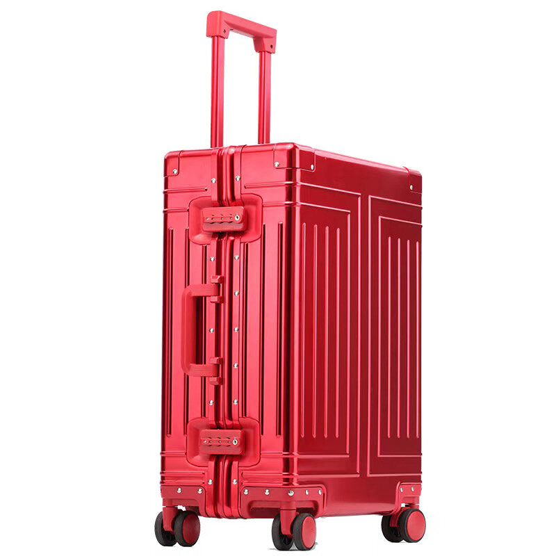 Equipaje giratorio de aleación de aluminio y magnesio 100%, ruedas de maleta de alta capacidad de 26 pulgadas, 20 y 24 pulgadas, maleta con carrito de cabina