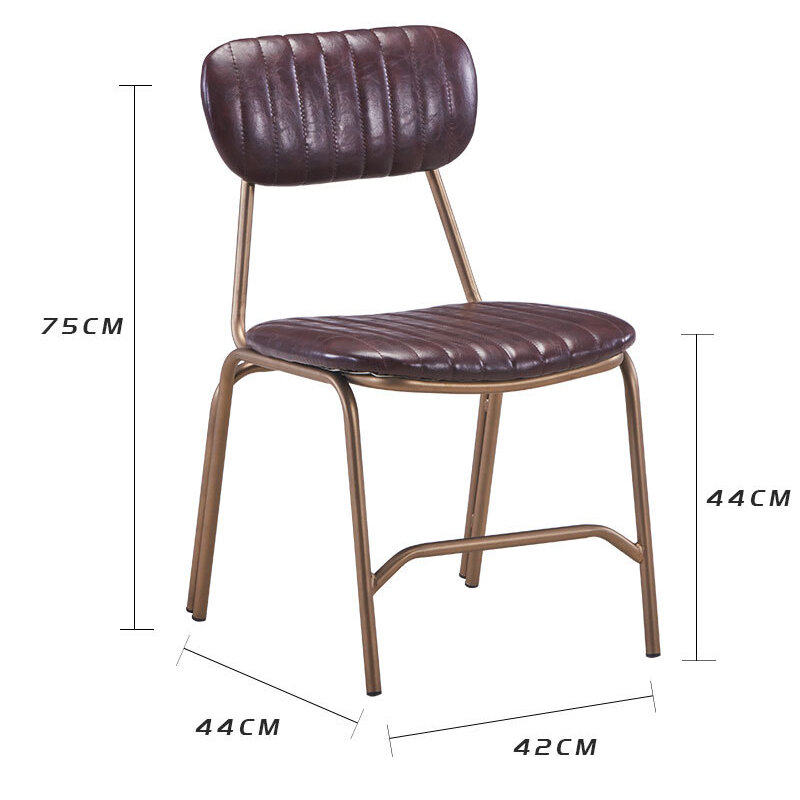 Gold LegsErgonomic Leather Dining Chairs Metal Backrest Leg Restaurant Dining Chairs Soft Patio Upholstered Sedie Dining Room
