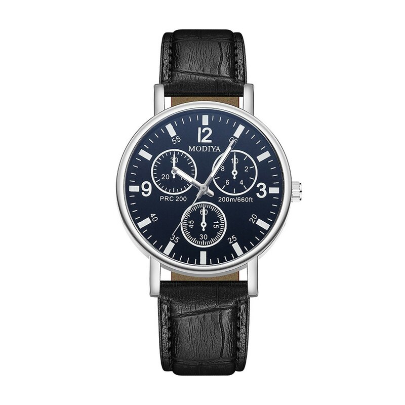 Casual Fashion Men'S Watch Creative Round Dial Quartz Watches For Men Leather Belt Male Wristwatch Zegarek MęSki
