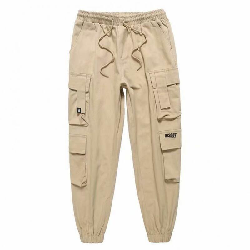 Men Winter Cargo Pants Thick Fleece Lining Men's Winter Cargo Pants Elastic Waist Multi Pockets Jogger Trousers Stay Warm