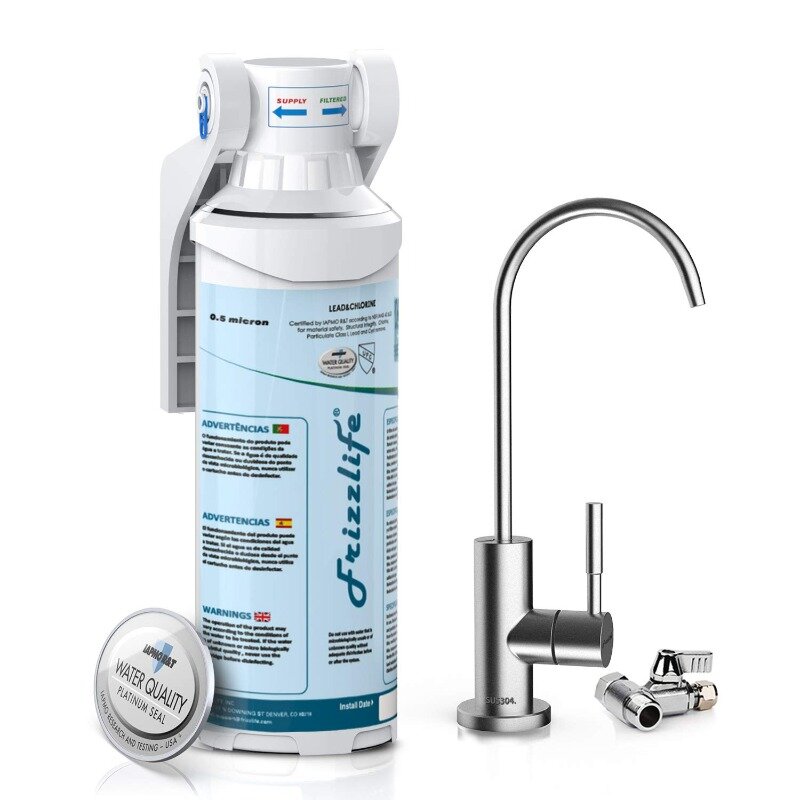 Фильтр для воды под раковиной Frizzlife-сертифицированная система фильтрации питьевой воды NSF/ANSI 53 & 42-0,5 микрон для удаления свинца, хлора