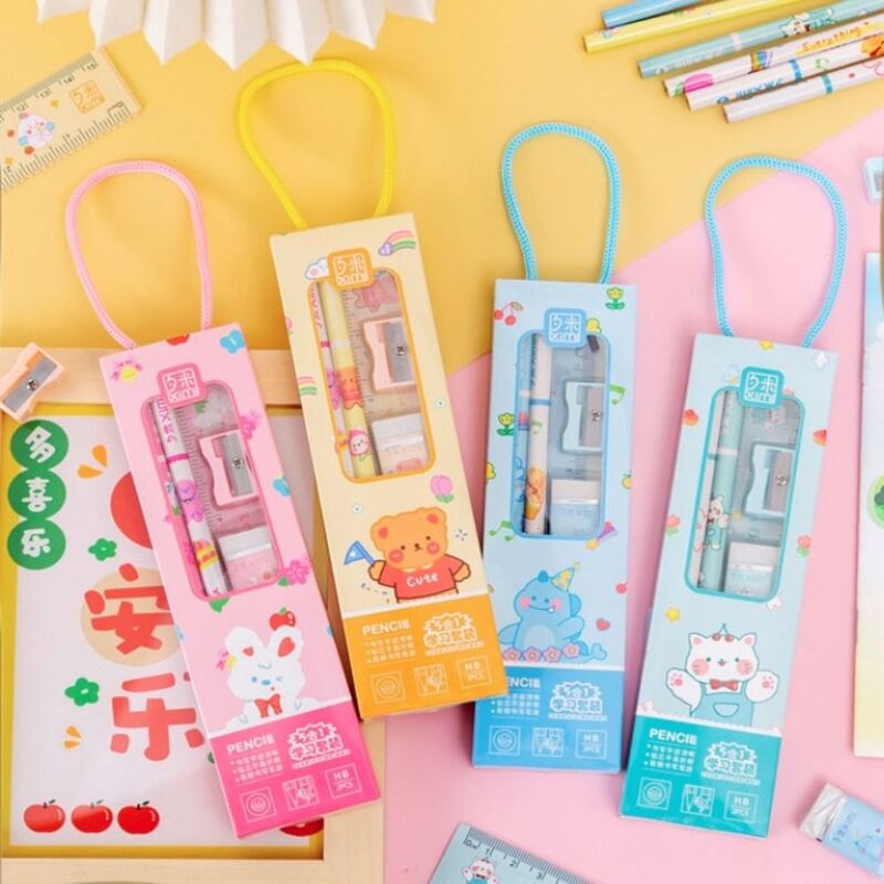 Levert Kinderen Leerling Basisschool Kinderen Cadeaus Verjaardagscadeaus Student Briefpapier Sets Potlood Gum Liniaal Sets