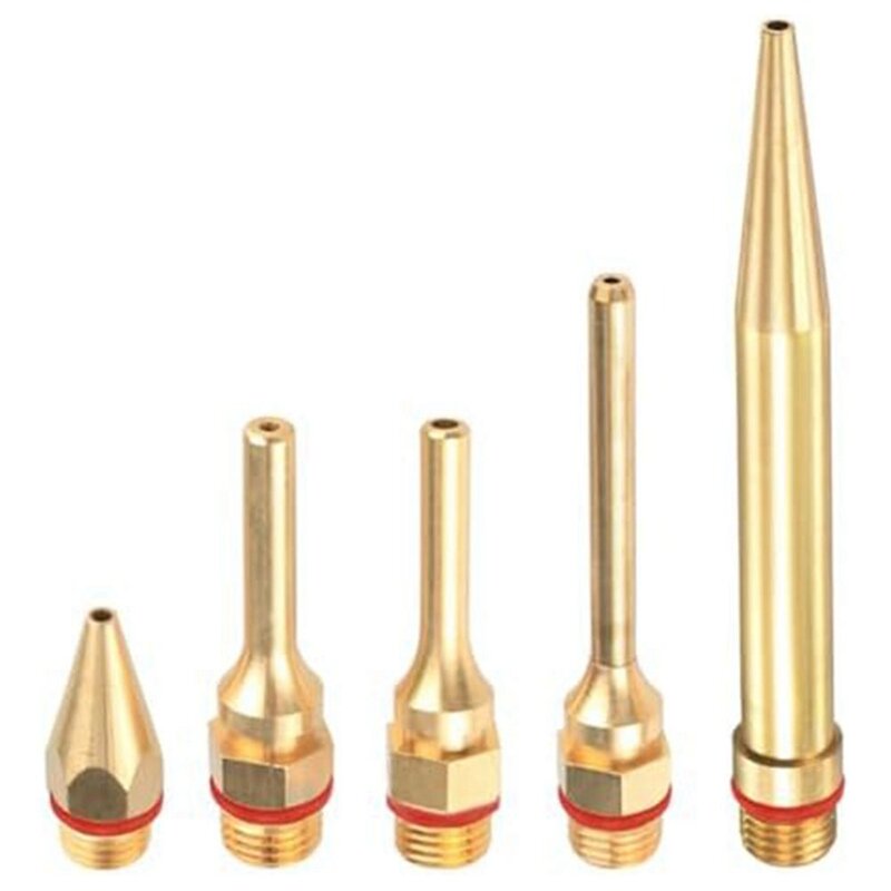 5 Pieces Glue Guncopper Nozzle Tips With O-Ring Bore Long Tube Nozzles Thread Interchangeable Nozzle Set For Hot Meltingglue