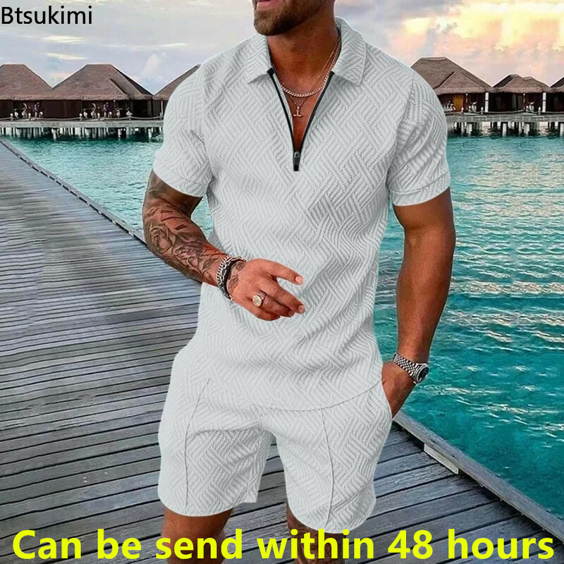 Fashion New Men's Sets 3D Digital Printed Summer Short-sleeved Polo Shirts+Shorts Two Piece Sets Sportwear Trend Men's Clothing