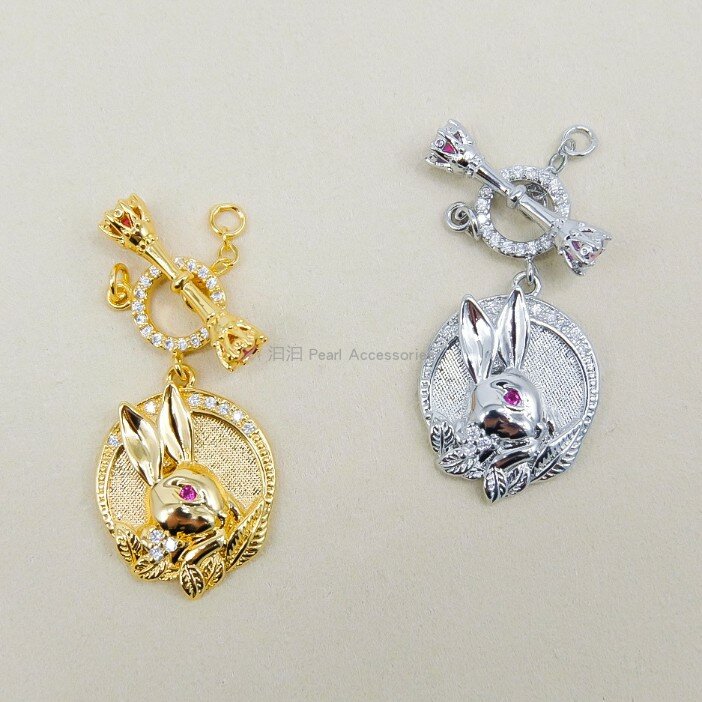 one pcs rabbit/unicorn OT clasp Jewelry accessory connector  wholesale  hook FPPJ 18k plated