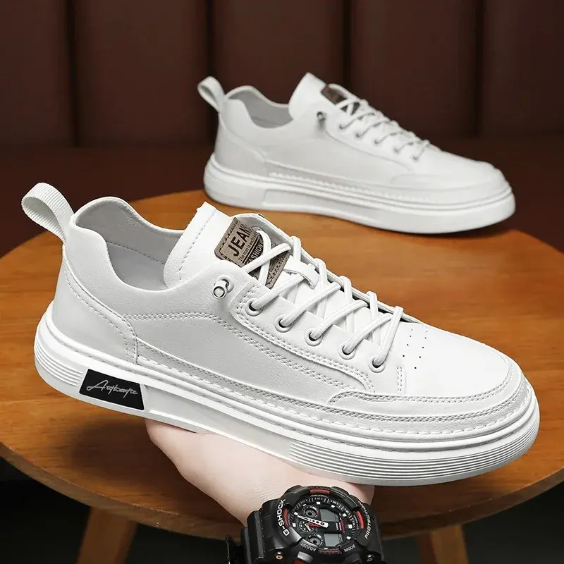2024New Men's Sneaker Fashion Leather Casual Shoe Light Walking Shoes for Men Comfort Flats Luxury Tenis Shoes Zapatillas Hombre