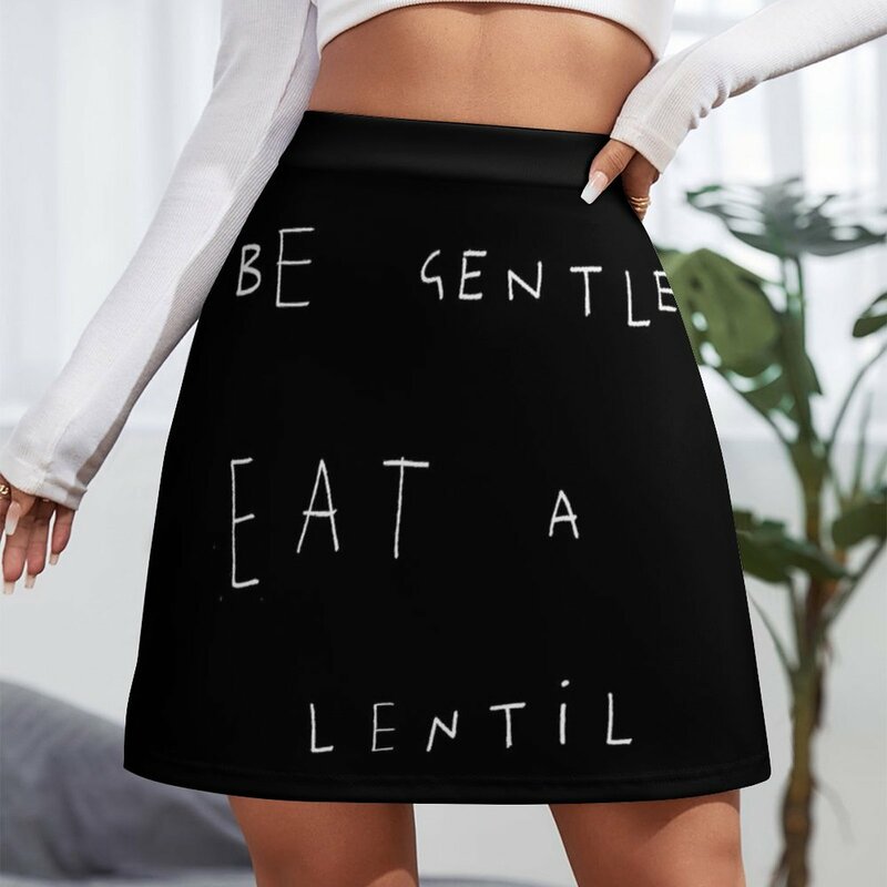 Rok Mini wanita, rok pendek wanita, rok Mini lentil, makan lembut