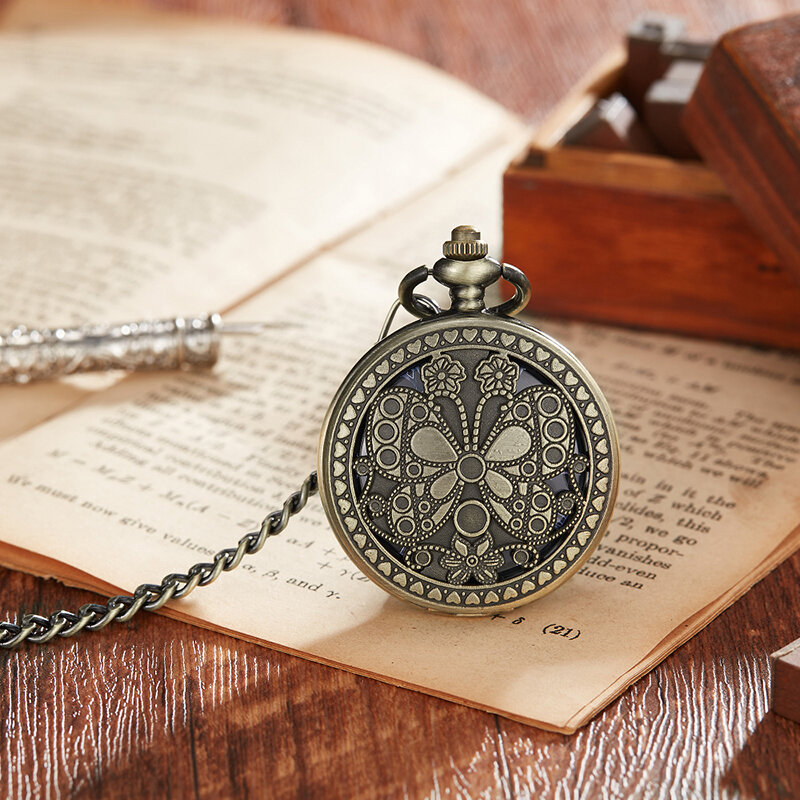7 Design Vintage orologio meccanico fiore uomo orologio da tasca con catena Steampunk scheletro orologi per uomo ciondolo fabbrica cinese