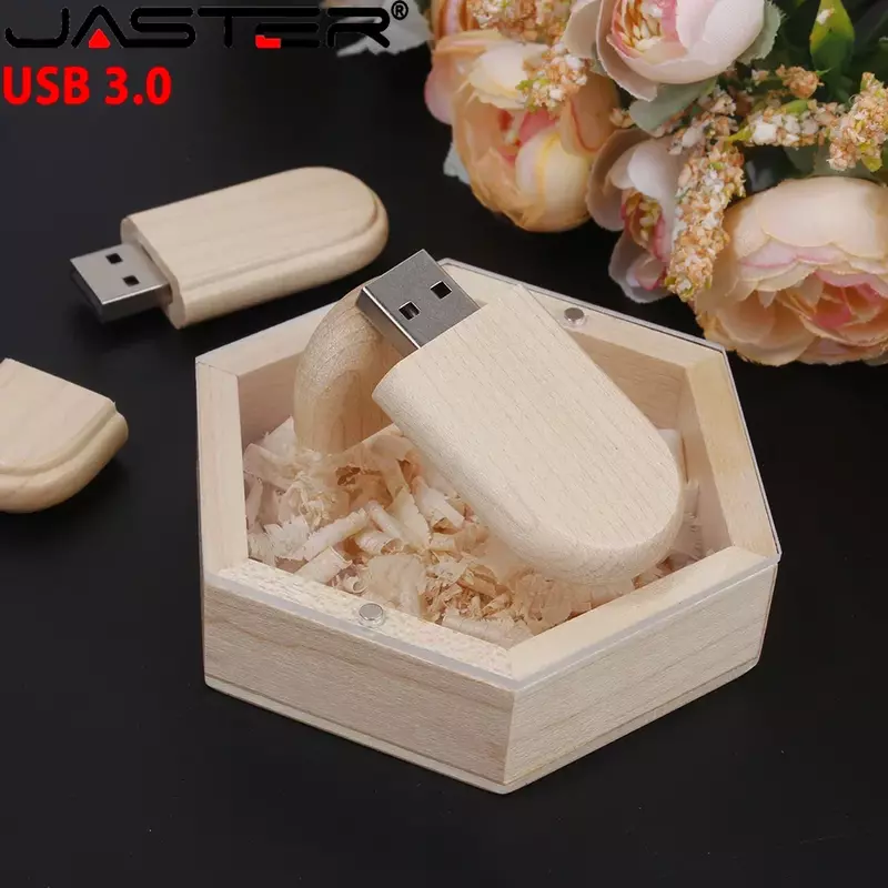 USB 3.0 Flash Drive 128GB Transparent Cover Hexagonal Case Pen Drive Free Logo Customized Wedding Gift Multiple Styles Pendant