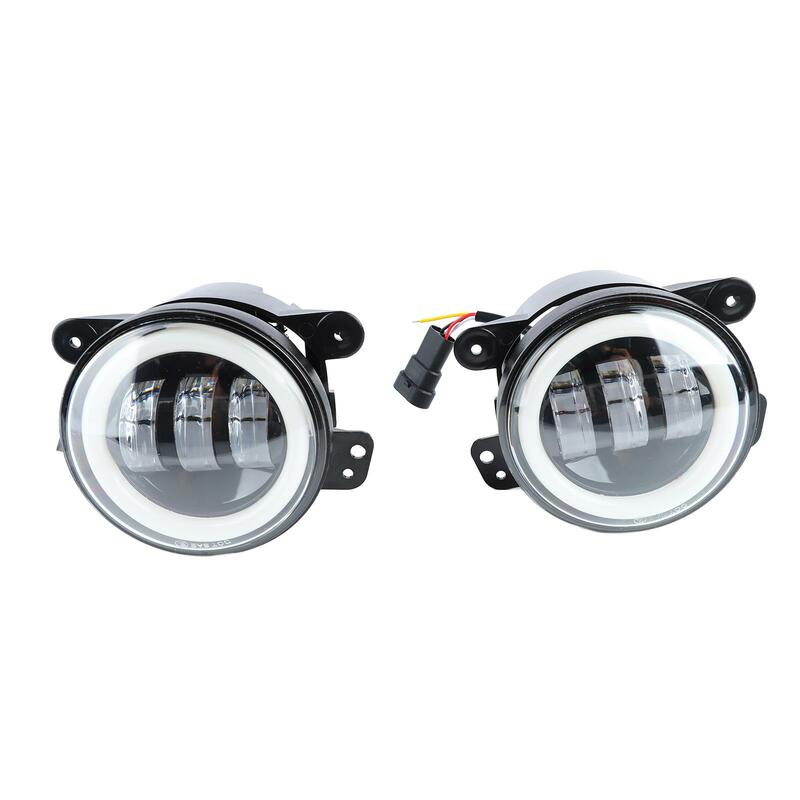 랭글러용 LED 안개등, 고휘도, 충격 방지, 오래 지속되는 범퍼 램프, 12-24V