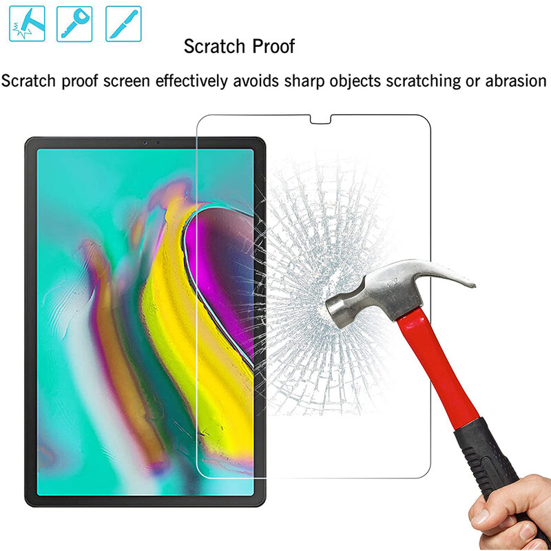 Protector de pantalla de vidrio templado para tableta Samsung Galaxy Tab S5e, película protectora de pantalla de SM-T720, 10,5, 2019, SM-T725, 2 paquetes