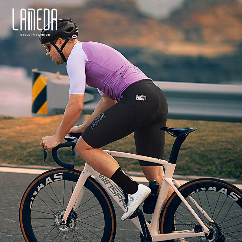 Lameda กางเกงขายาวรัดรูปปั่นจักรยานสำหรับผู้ชาย, กางเกงขาสั้นสำหรับฤดูร้อนสบายและเรียบง่ายจักรยานเสือภูเขาจักรยานมืออาชีพ