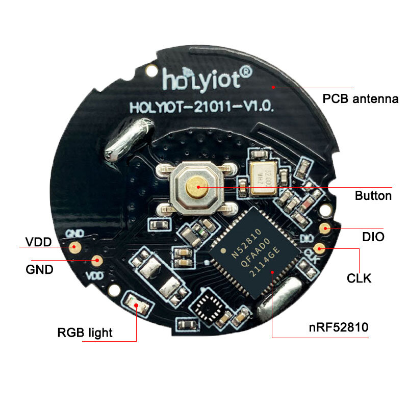 Holyiot NRF52810 sygnalizator Bluetooth 5.0 czujnik niskiego zużycia energii moduł bezprzewodowy lBeacon Eddystone dla wielu inteligentnych domów