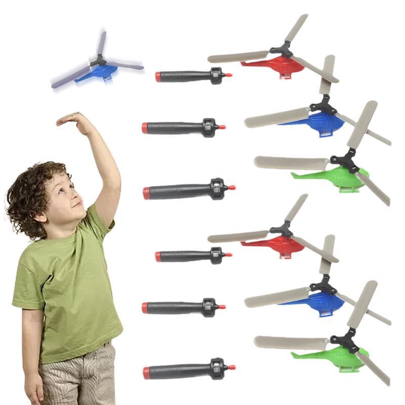 Pull String Helicopter Toy, Hélice Toy, Spin Copter Flying Toy, Aprendizagem Engraçada e Brinquedos Educativos, 6Pcs