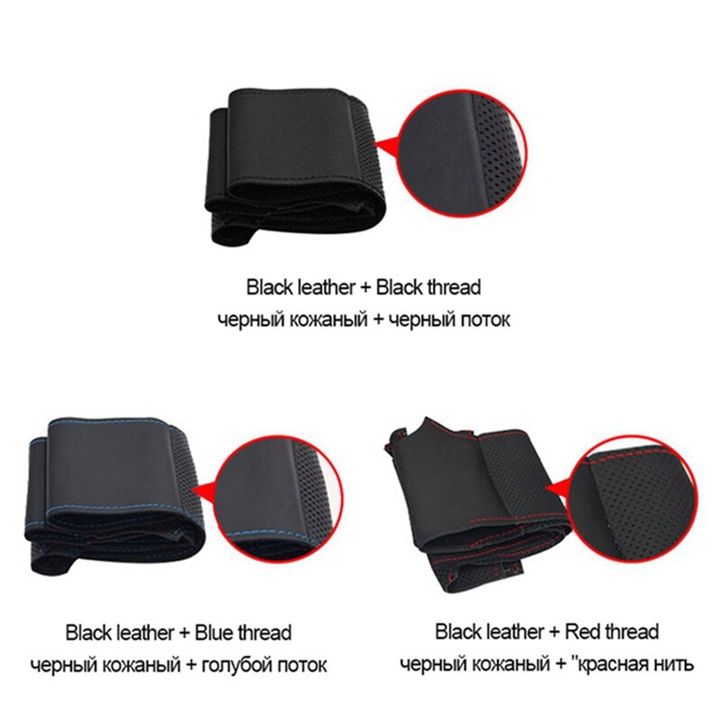 Cubierta de volante de coche de cuero Artificial negro antideslizante para Nissan QASHQAI x-trail Nissan NV200 Rogue, trenza de volante