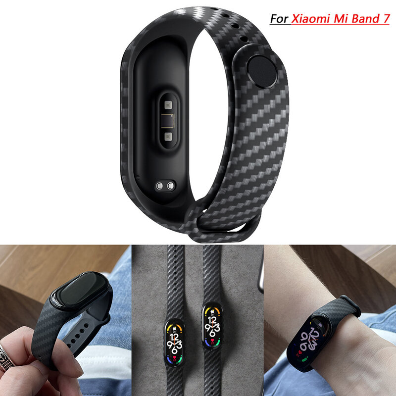 Kohle faser band für Xiaomi Mi Band 7 NFC Armband Smartwatch Miband 5 Silikon Armband Correa Mi Band 4 5 3 6 Zubehör