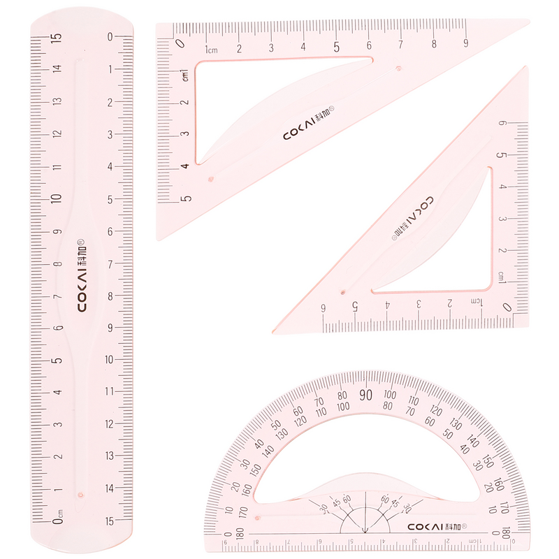 4 pz/set righello a triangolo dritto in plastica geometria goniometro righello da disegno righello di misurazione preciso cancelleria per ufficio scolastico