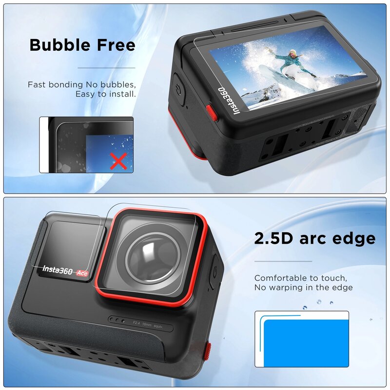 Защитная пленка для экрана из закаленного стекла для Insta360 Ace Pro, Защитная пленка для объектива для камеры Insta360 Ace, Новинка
