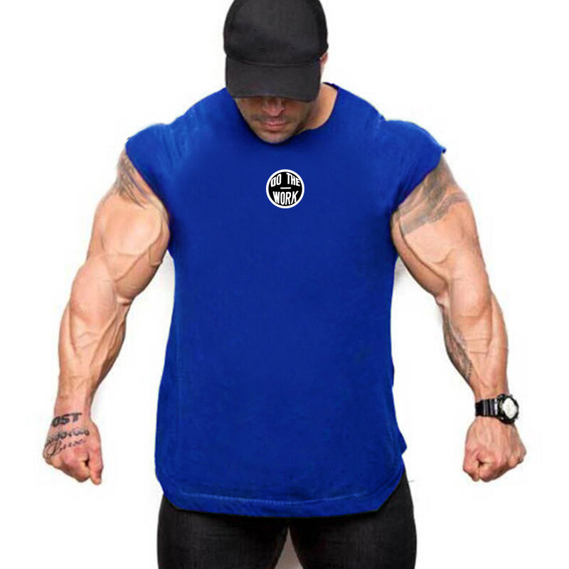 Summer Running Jogging Sleeveless Elastic  Men Sports Tank Tops  Training Workout Gym  Fitness Bodybuilding T-shirt