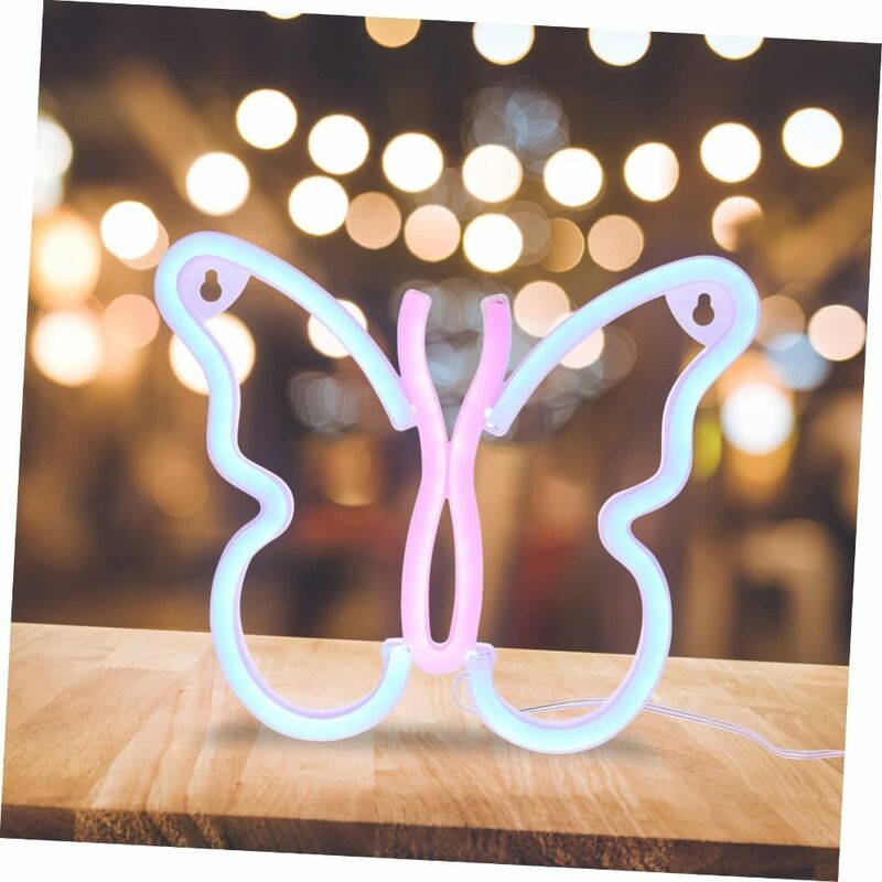 Butterfly Neon LED Night Light, Luzes decorativas de néon, Arte pendurada na parede para aniversário, Natal, Kid Room Decor