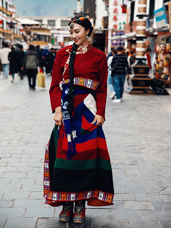 رداء صيني للنساء ، ملابس تصوير فوتوغرافي ، الربيع والخريف ، نمط عرقي ، ملابس سفر ، جديدة