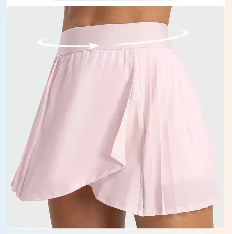 Lemon-falda de tenis deportiva para mujer, pantalón corto plisado de Golf con forro, mallas de gimnasio para trotar al aire libre, ocio, Fitness