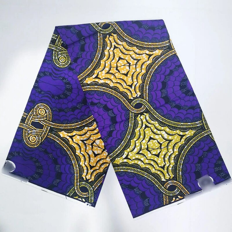 Tessuto di cera di cotone di alta qualità 6Yards Nigeria panno di cera reale africano per fai da te meraviglioso vestito di moda 04 w1