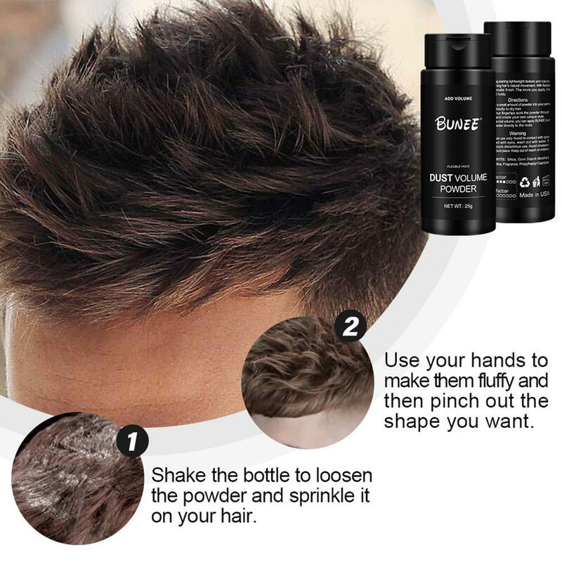 Bubuk penata rambut, bubuk kontrol minyak, bedak rambut halus meningkatkan Volume rambut langsung tahan lama untuk pria M5O0
